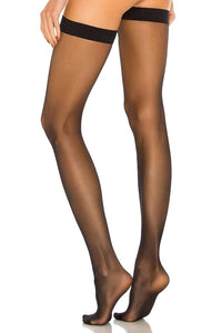 Wolford Women's Individual 5 Stay Up Stockings in black - women's accessory - detail view