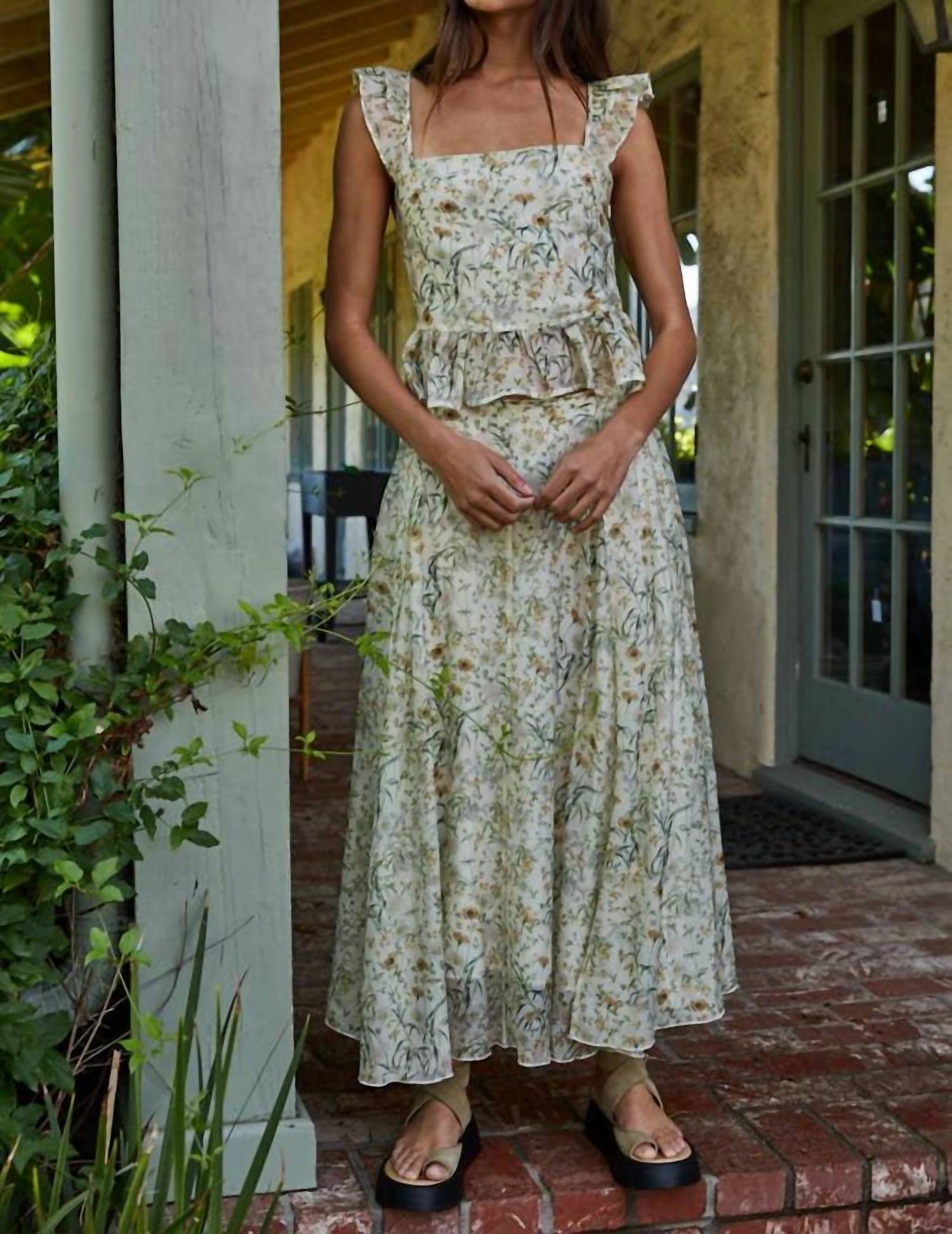 By Together Beatrix Skirt in floral print - women's skirt - alternate view