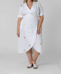 Never Fully Dressed - Cotton Linen Brooklyn Midi Dress - Plus