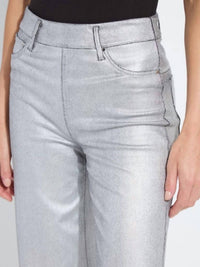 Lysse Wide Leg Denim Pant in metallic silver - women's pants - view 4