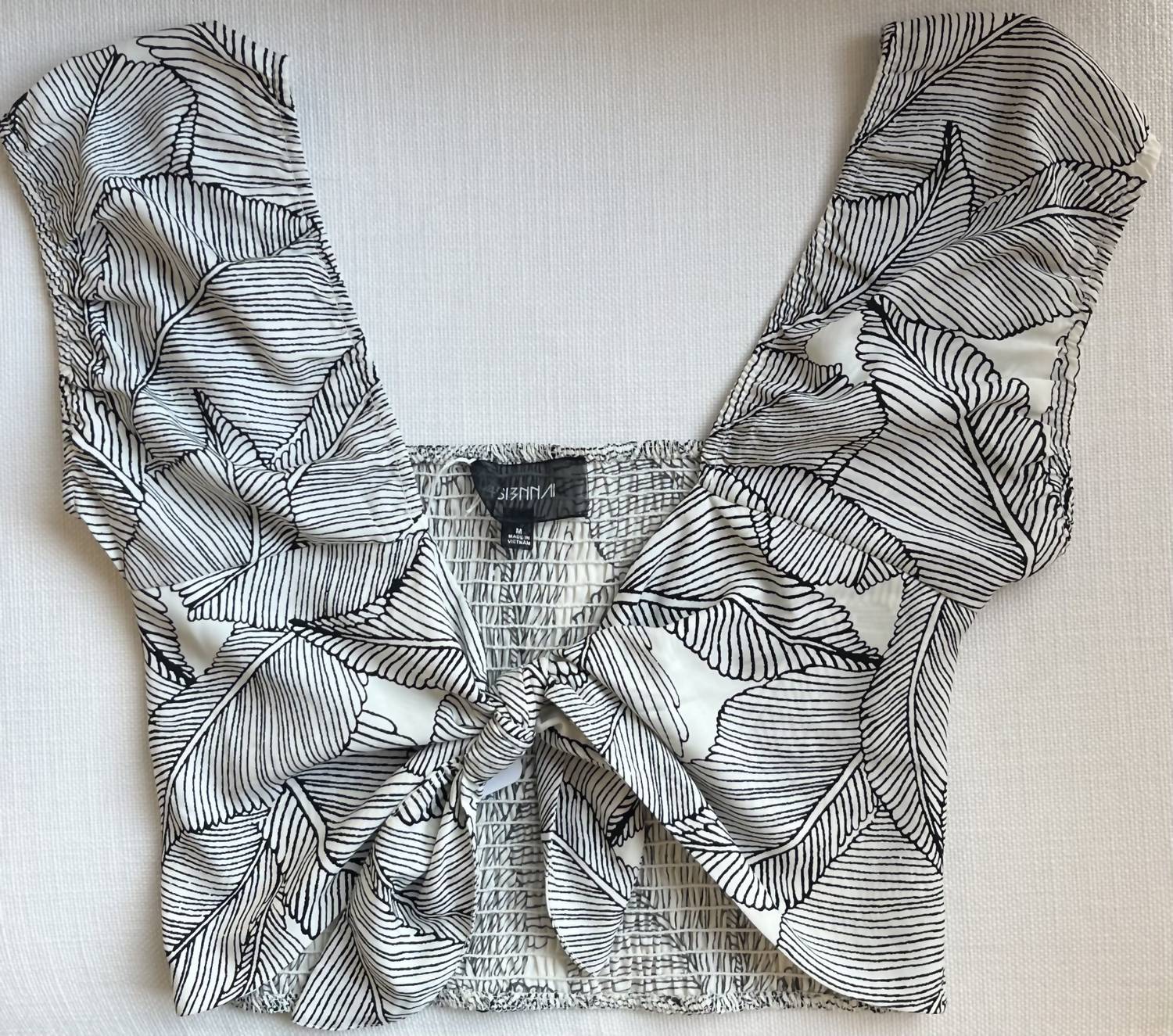 Sienna - Women's Tropical Leaf Tie-up Top