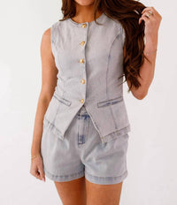 Needii - Denim Button Down Vest