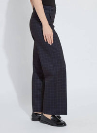 Lysse Women's Zaina Ponte Trouser in cross check plaid - women's pants - detail view