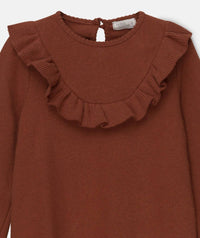 KIDS CAROL KNIT RUFFLE DRESS