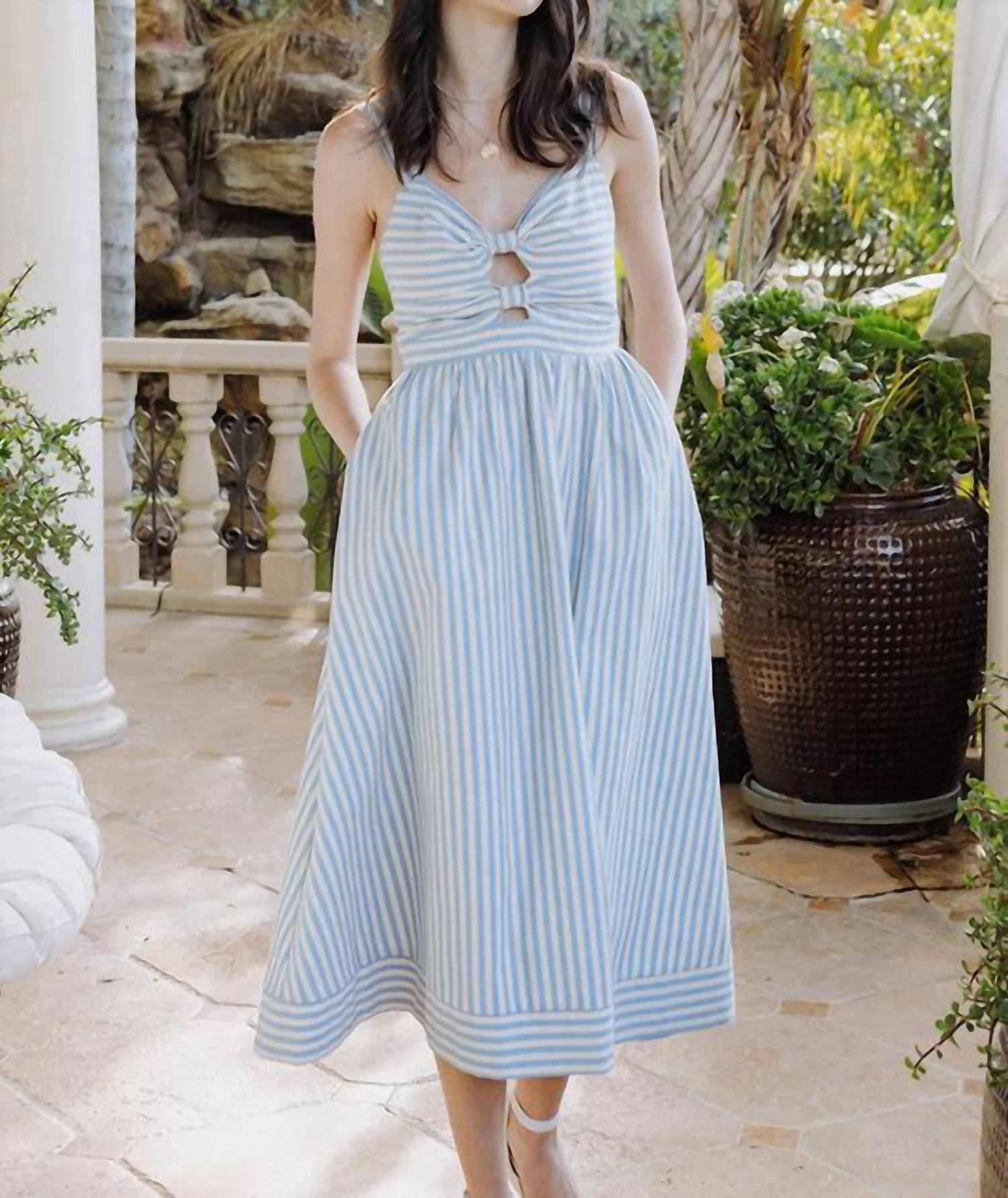 B.Right - Summer Stripe Midi Dress