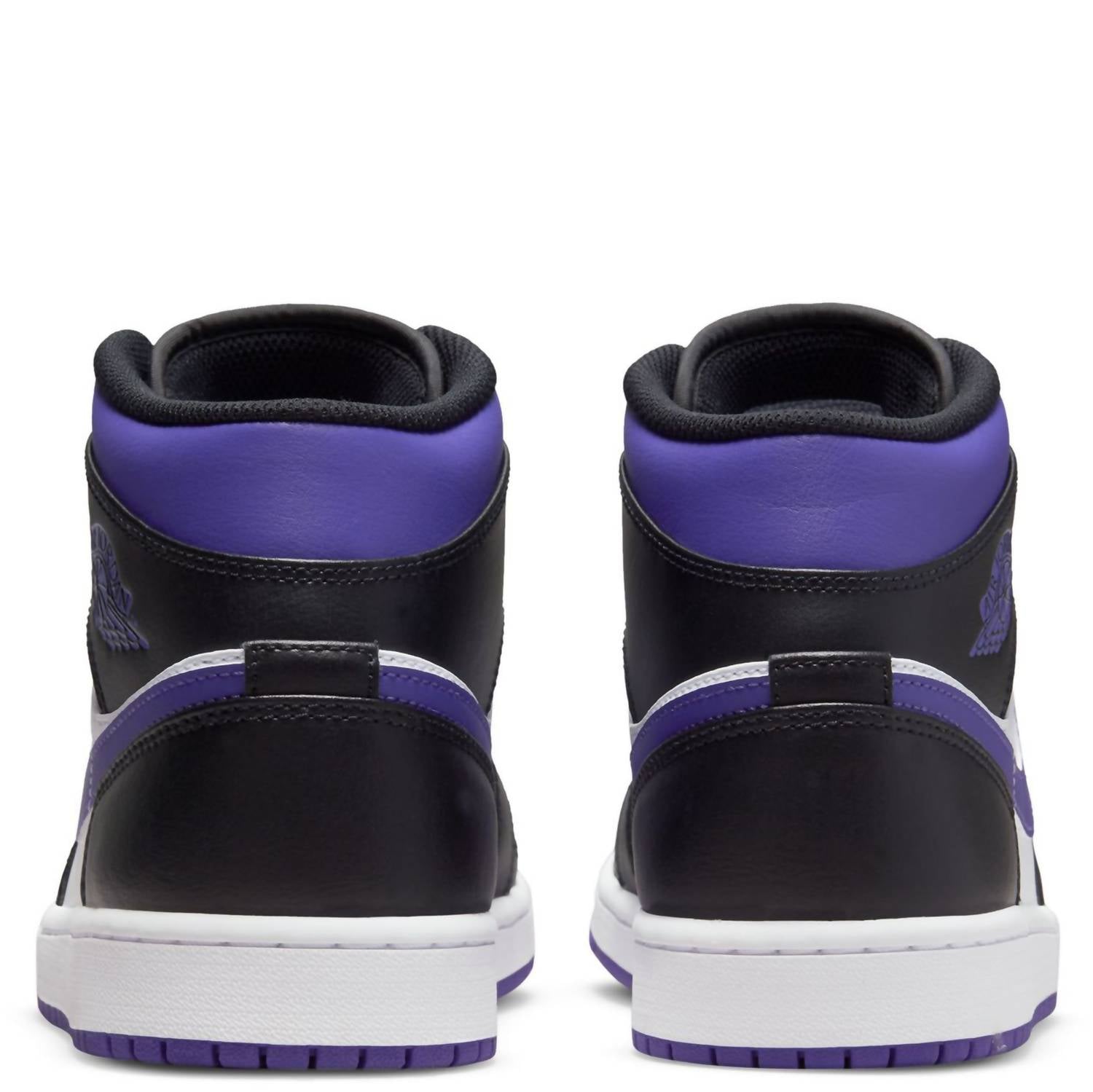 Air Jordan Men's 1 Mid Shoes in black purple white - men's sneaker - alternate view