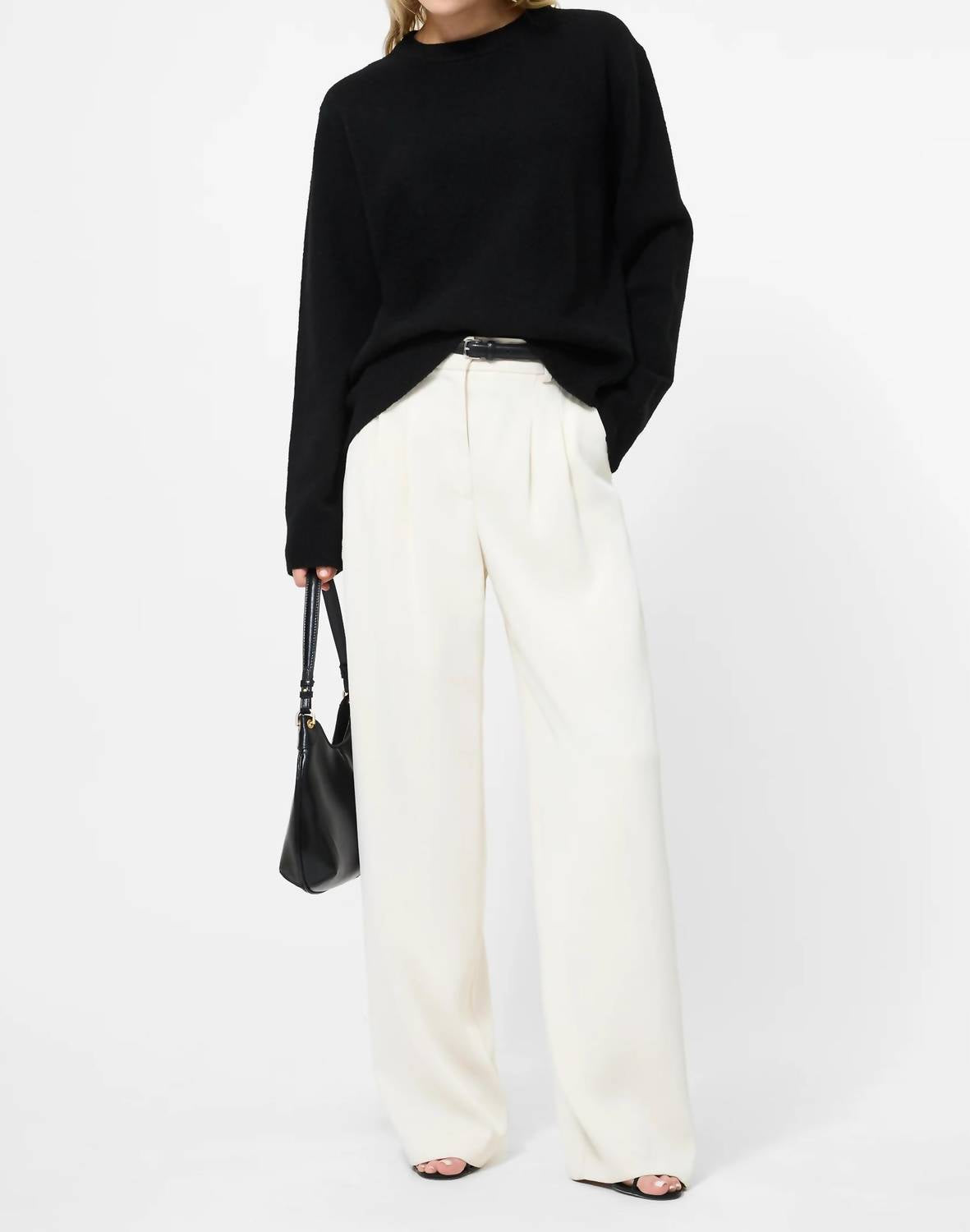 FRENCH CONNECTION Emilia Knit Boyfriend Sweater in black - women's sweater - view 5