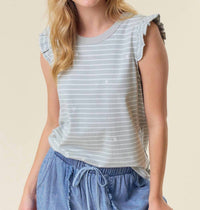Doe And Rae - Ruffle Sleeveless Floral Tank