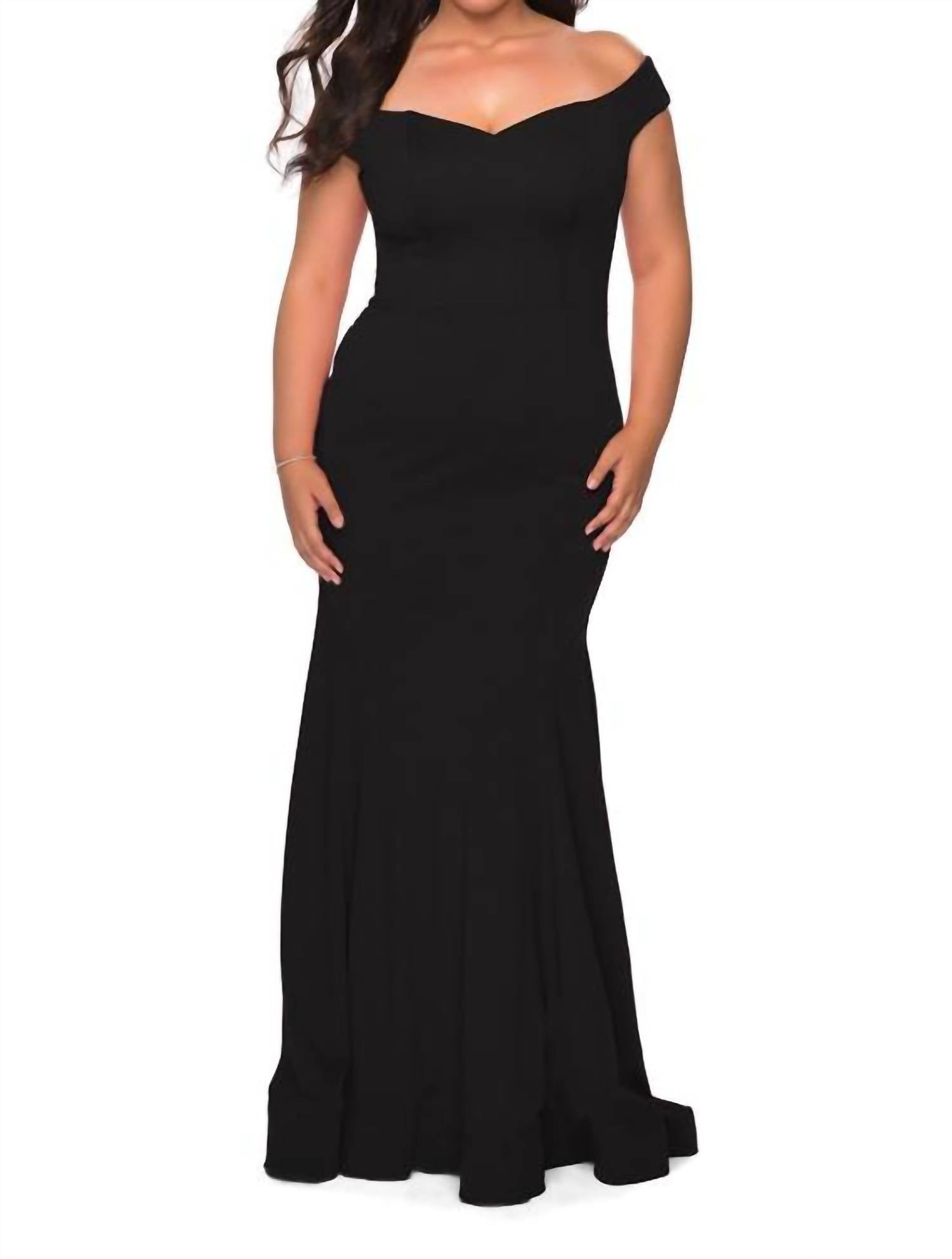 La Femme Sweetheart Off The Shoulder Jersey *****16W in black - women's dress