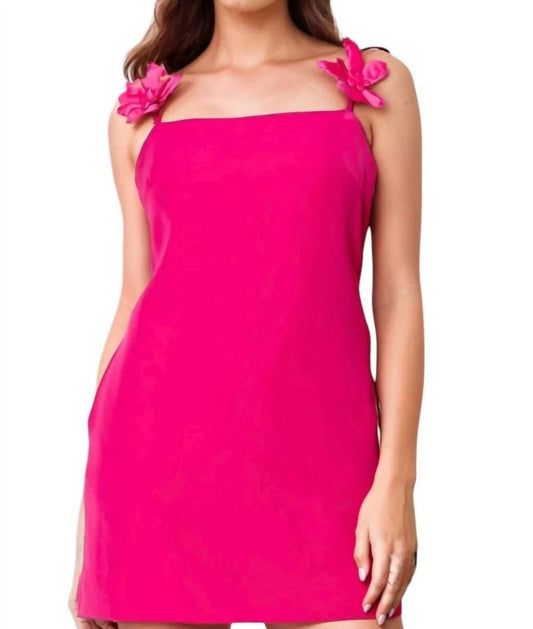 Ina - Azalea Sleeveless Flower Straps Mini Dress