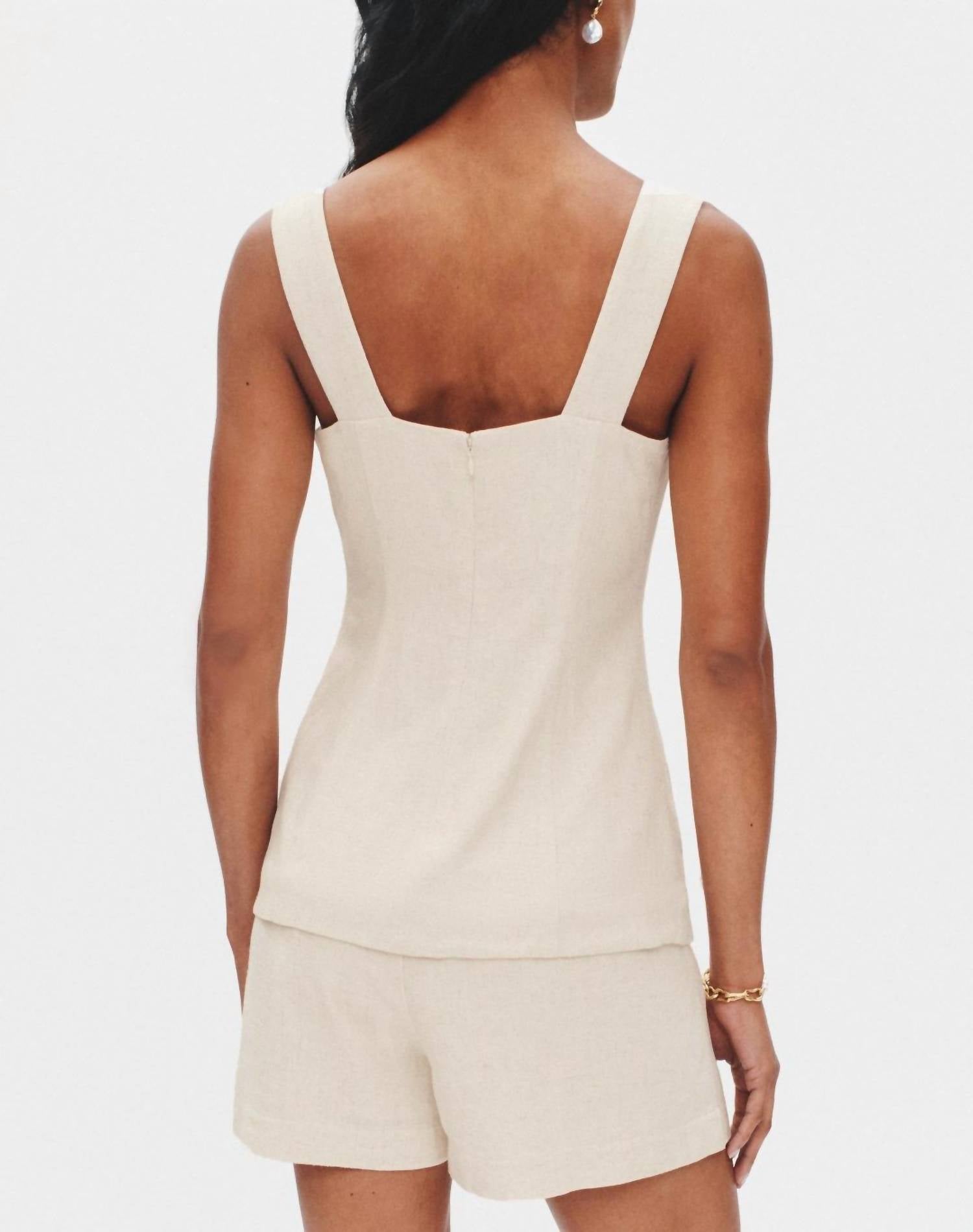 Moon River - Victoria Linen Square Neck Top