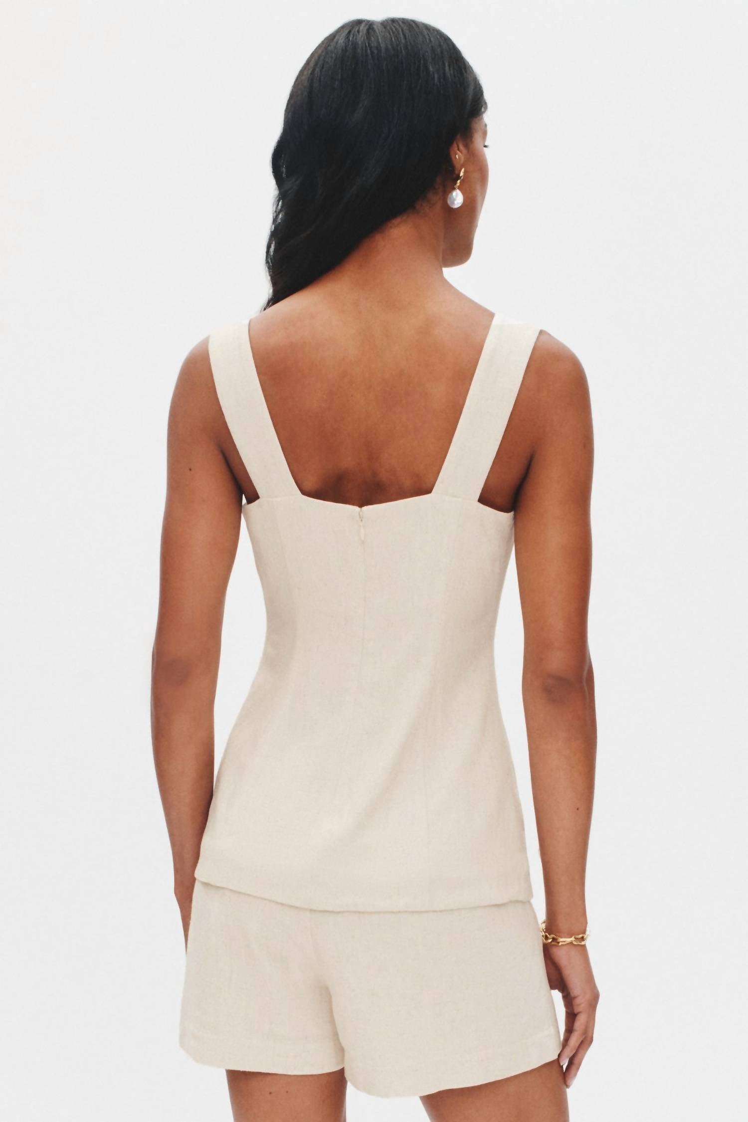 Moon River - Victoria Linen Square Neck Top