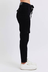 Judy Blue High Waist Cargo Cuffed Jogger in black - women's pants - view 5