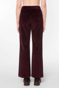 Velvet Heart Becker High Rise Flare Jeans in deep plum - women's jeans - detail view