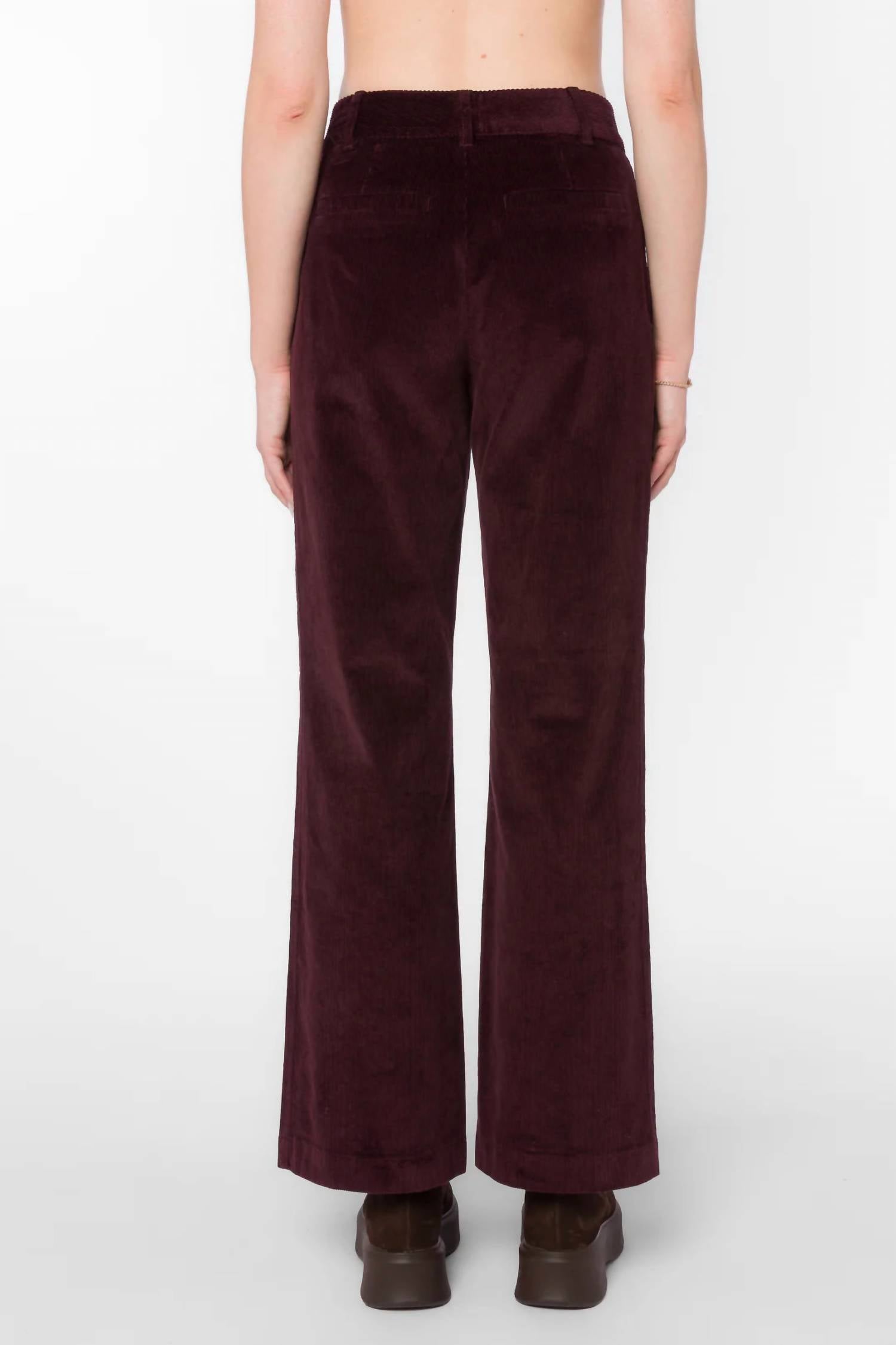 Velvet Heart Becker High Rise Flare Jeans in deep plum - women's jeans - detail view