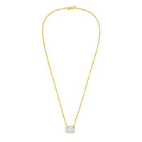 Diana M Jewels - Women's Oval Shape East West Diamond Pendant (10.00 Ct) - Bold