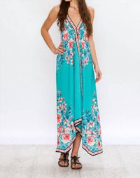 Flying Tomato - Floral Print Halter Dress