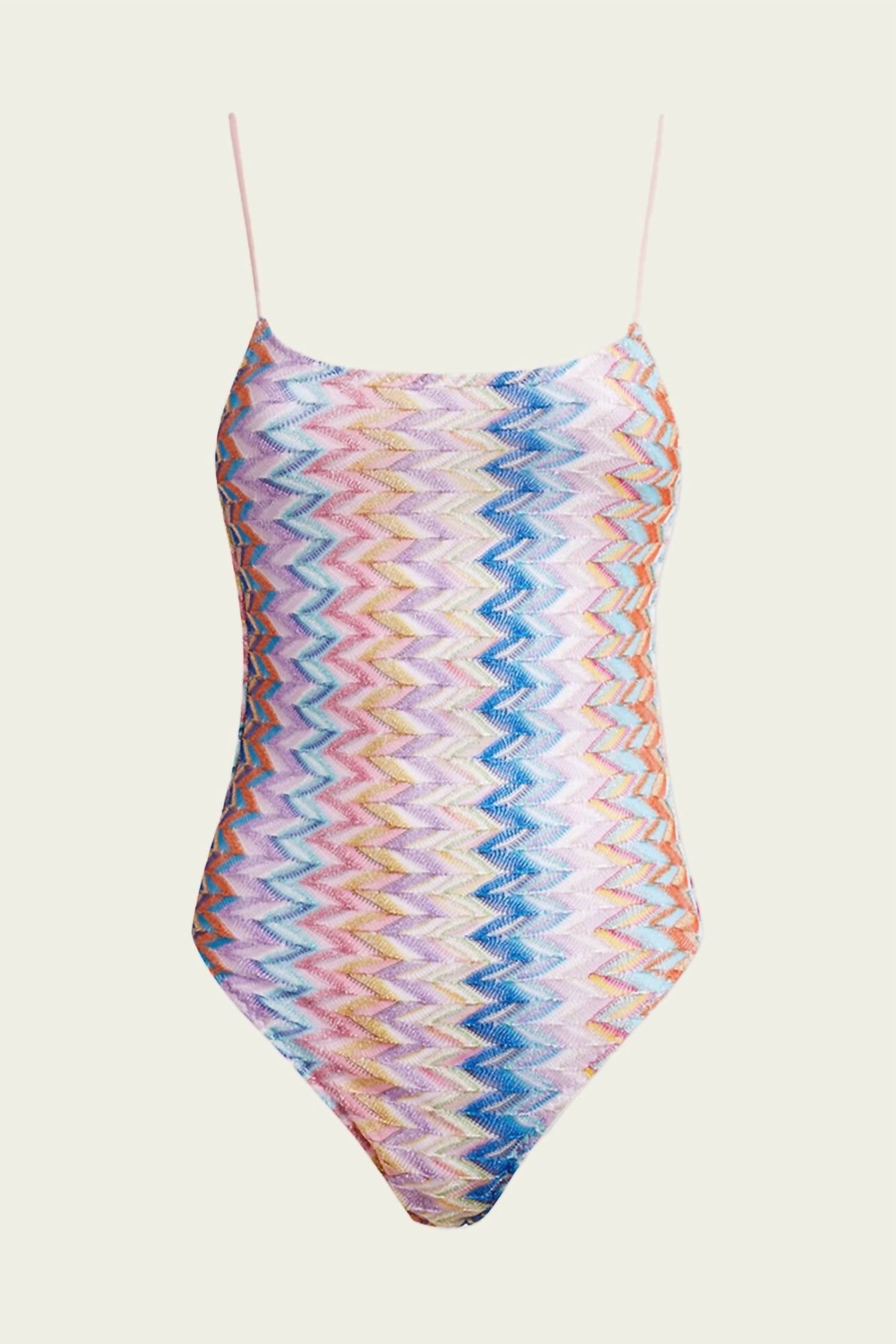 Missoni - Chevron Lamé One Piece Swimsuit