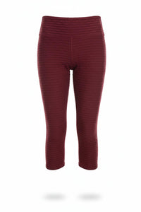BBrazil Clothing Basket Weave Jacquard Capri Leggings in merlot - women's pants - alternate view
