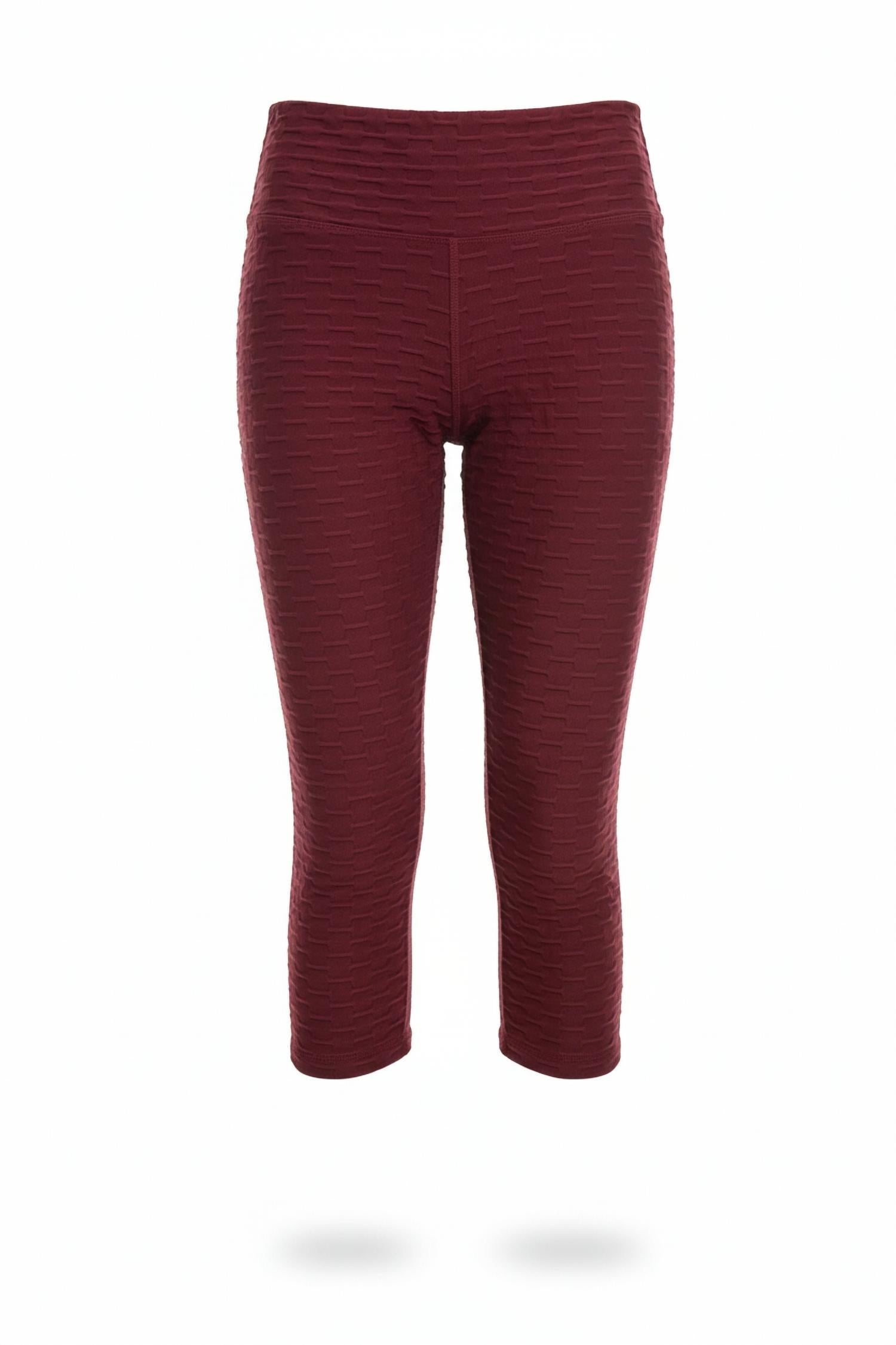 BBrazil Clothing Basket Weave Jacquard Capri Leggings in merlot - women's pants - alternate view