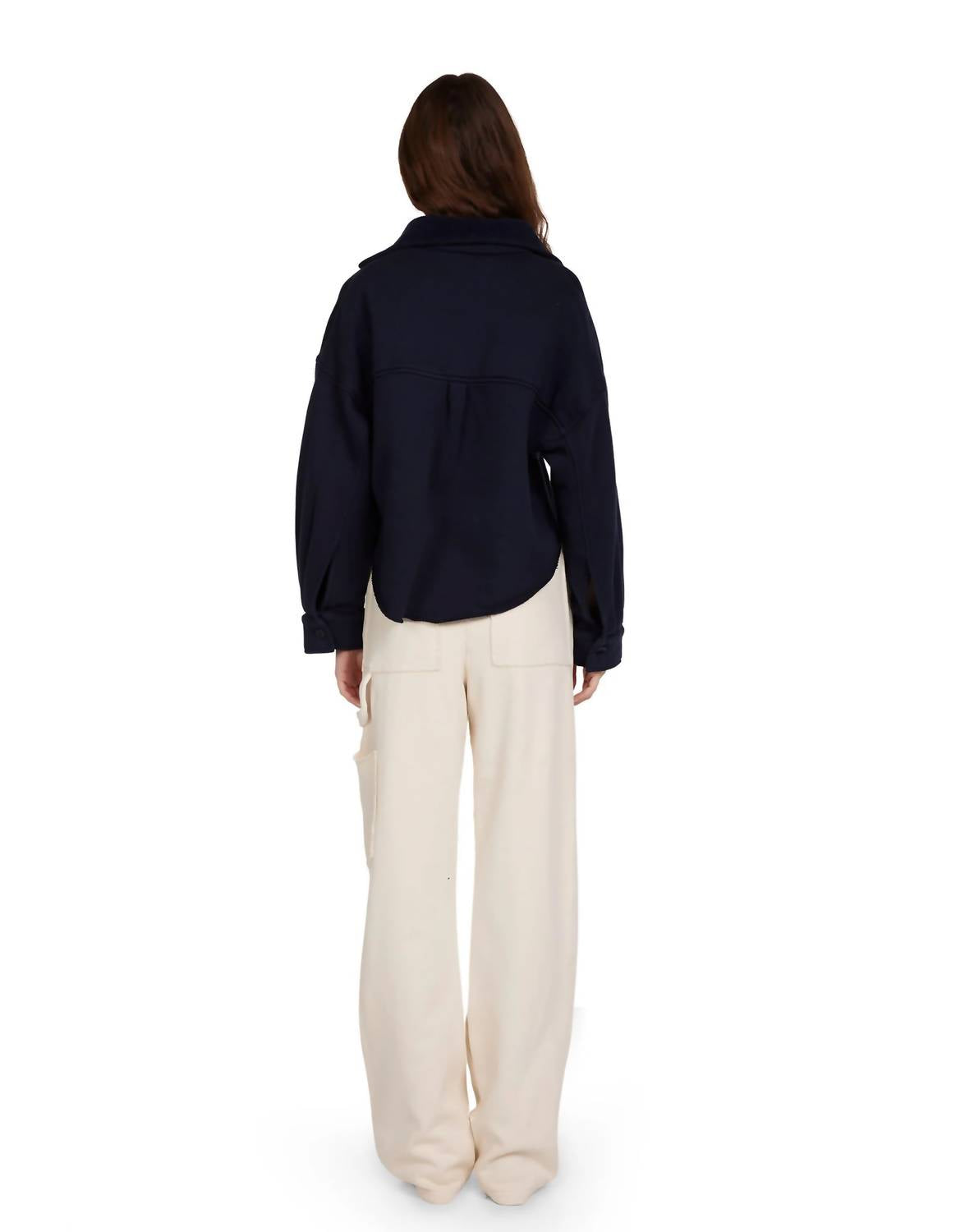 Les Tien - Oversized Crop Button Up Jacket