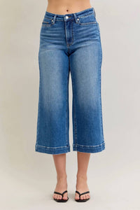 Judy Blue - Mid Rise Crop Wide Leg Jeans