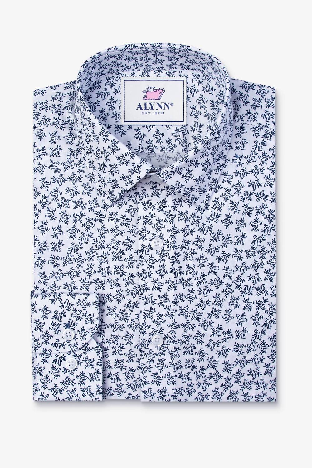 Alynn - Men's Brooks Floral Untuckable Slim Fit Dress Shirt