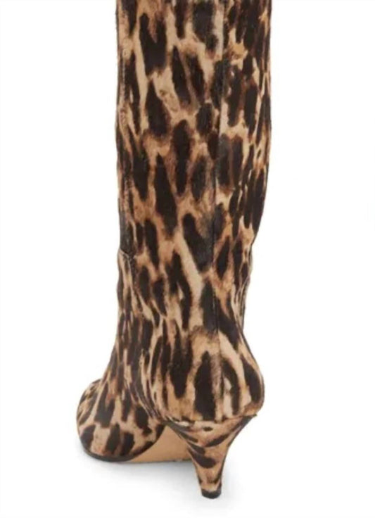 Vince Camuto - Women's Leopard Print Calf Hair Cone Heel Booties