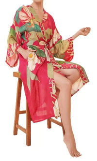 Powder - Delicate Tropical Kimono Gown