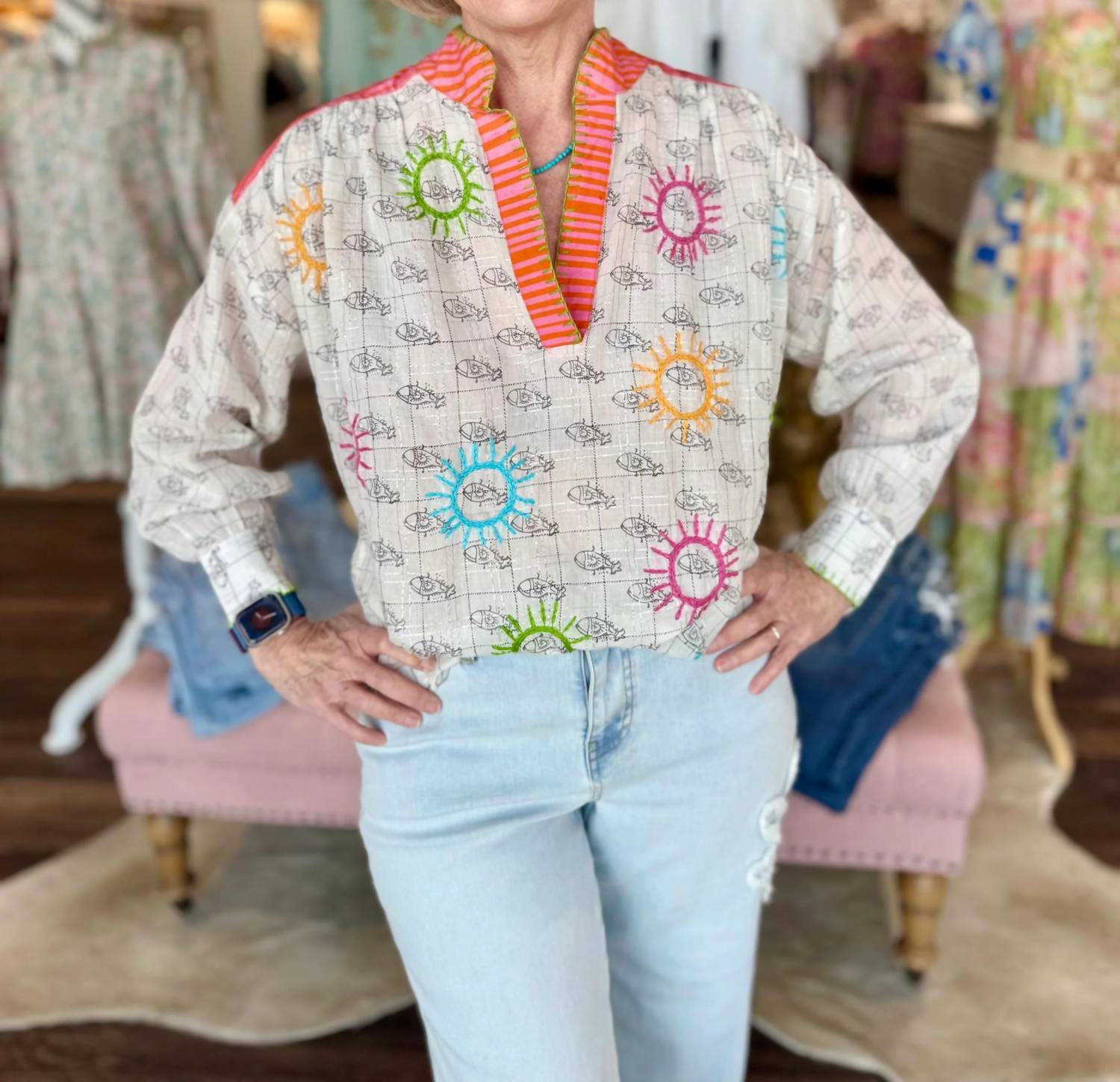Ivy Jane - Fish In The Sun Popover Top