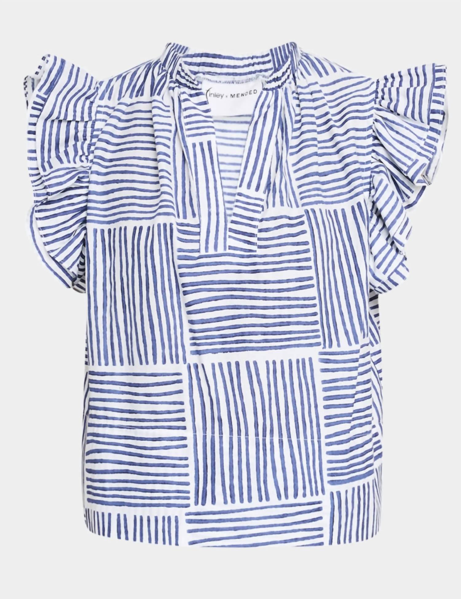 Finley - Remy Stripe Ruffle-sleeve Top