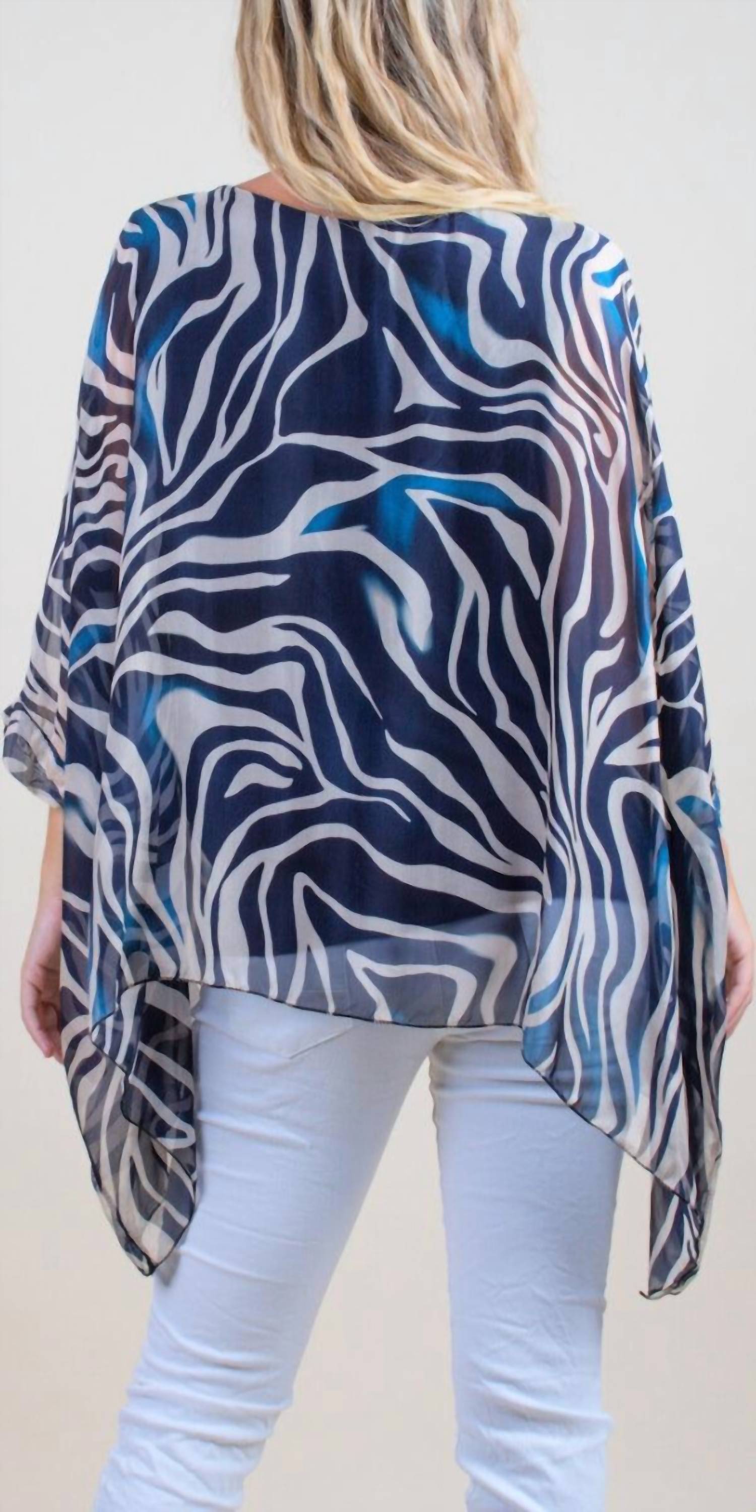 Gigi Moda - Seta Zebra Print Kaftan Top