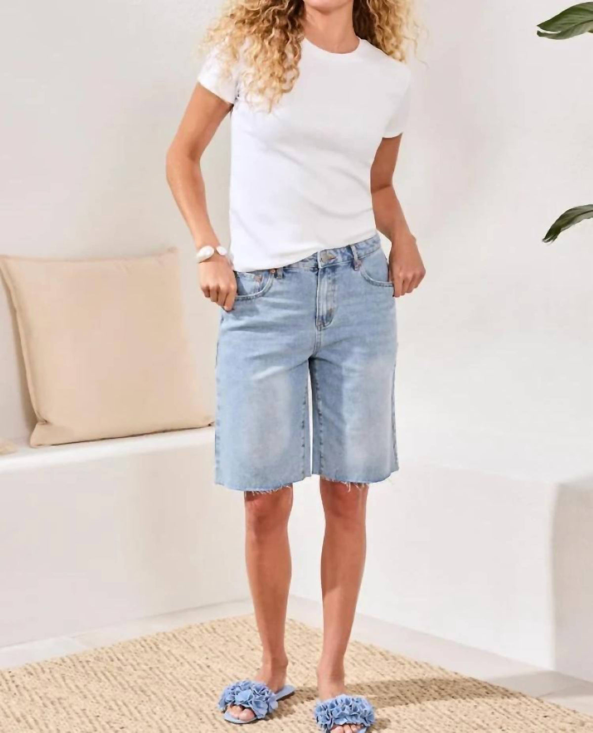 Tribal - Brooke Wide Leg Denim Shorts