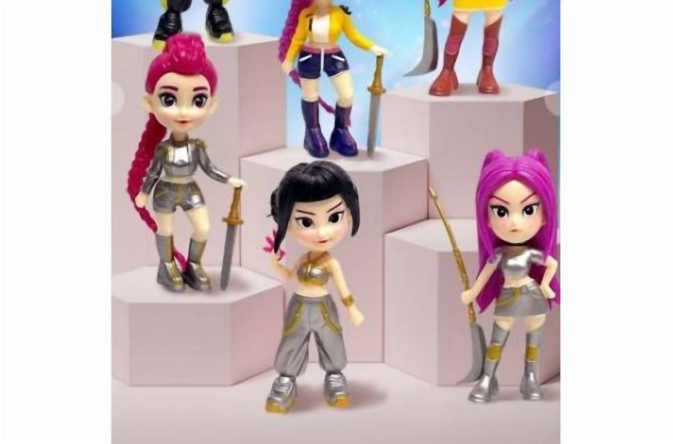 Lilyrosy Women's Kpop Demon Hunters Blind Box Keychain in multi - women's accessory - detail view