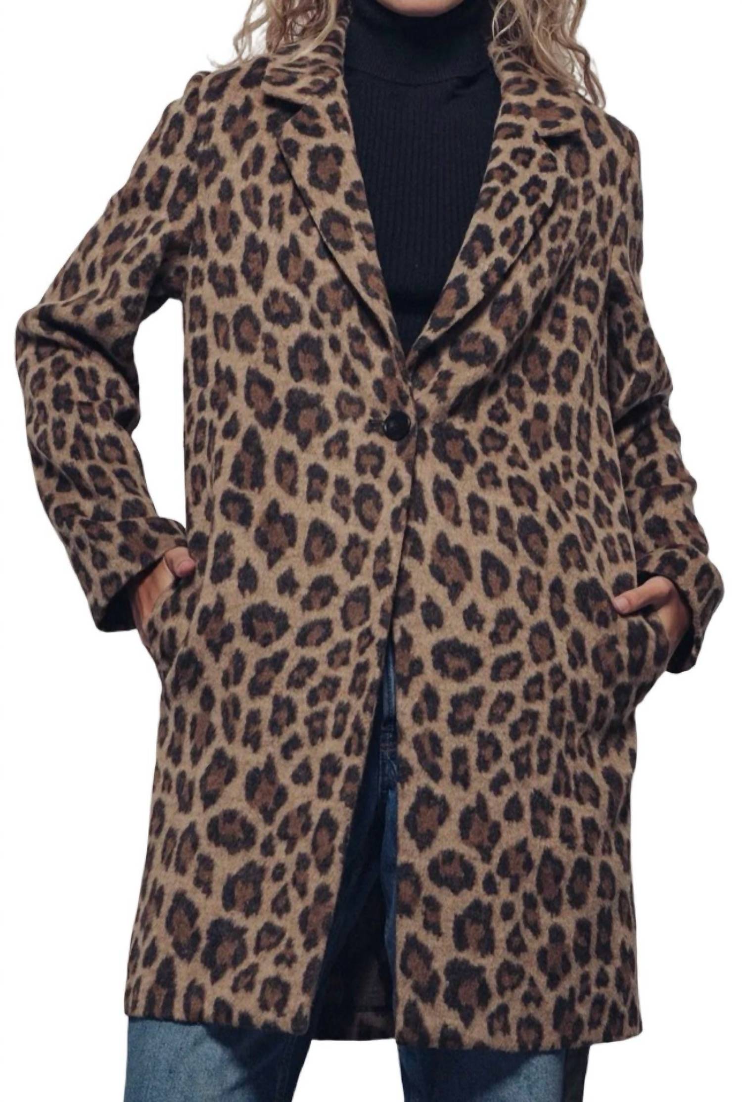 Urban Daizy - Leopard Print Oversized Statement Coat