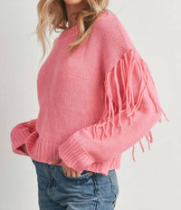 Buttermelon - Fringe Sleeves Sweater