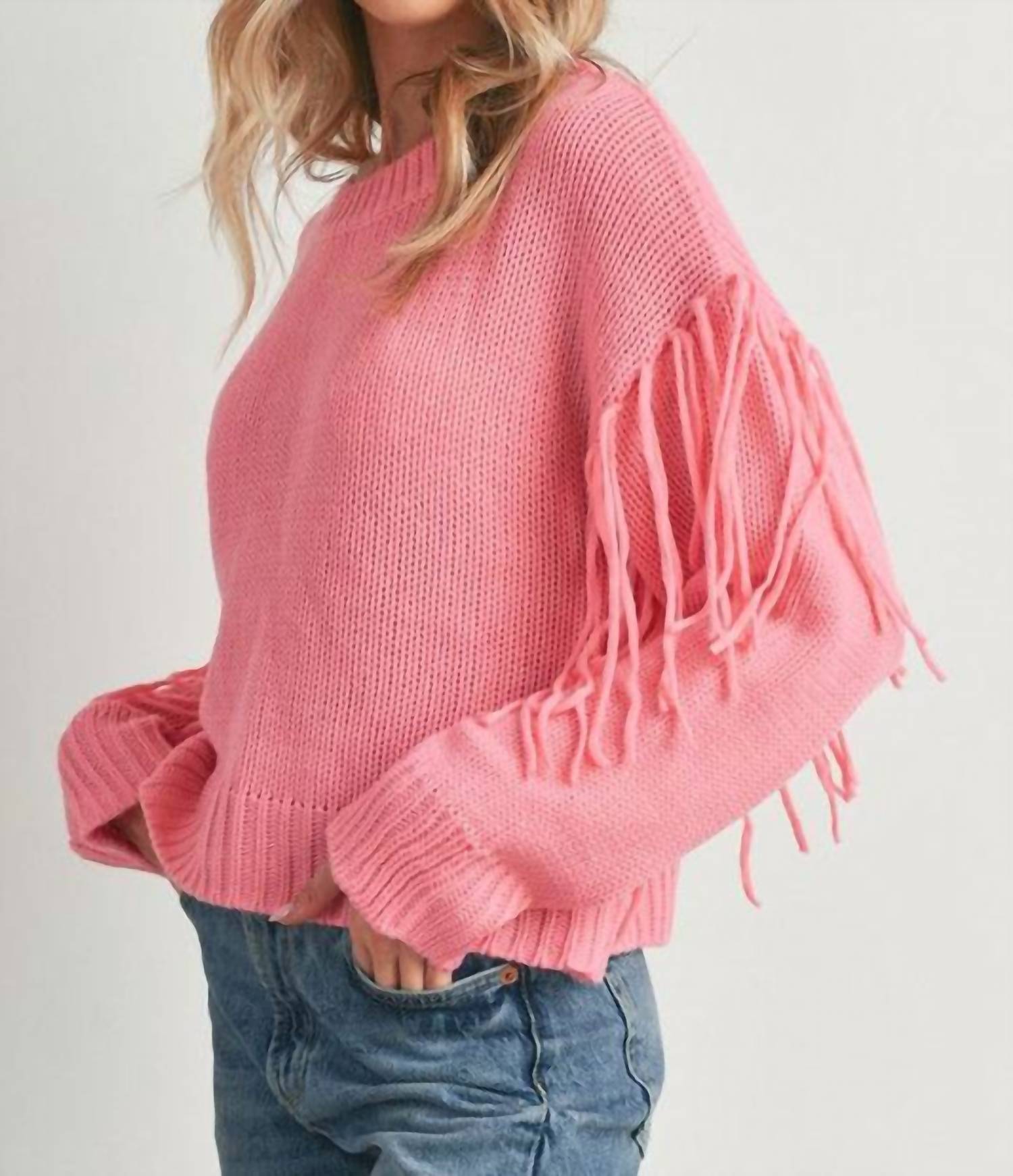 Buttermelon - Fringe Sleeves Sweater