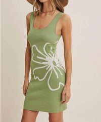 In February - Floral Knit Bodycon Dress