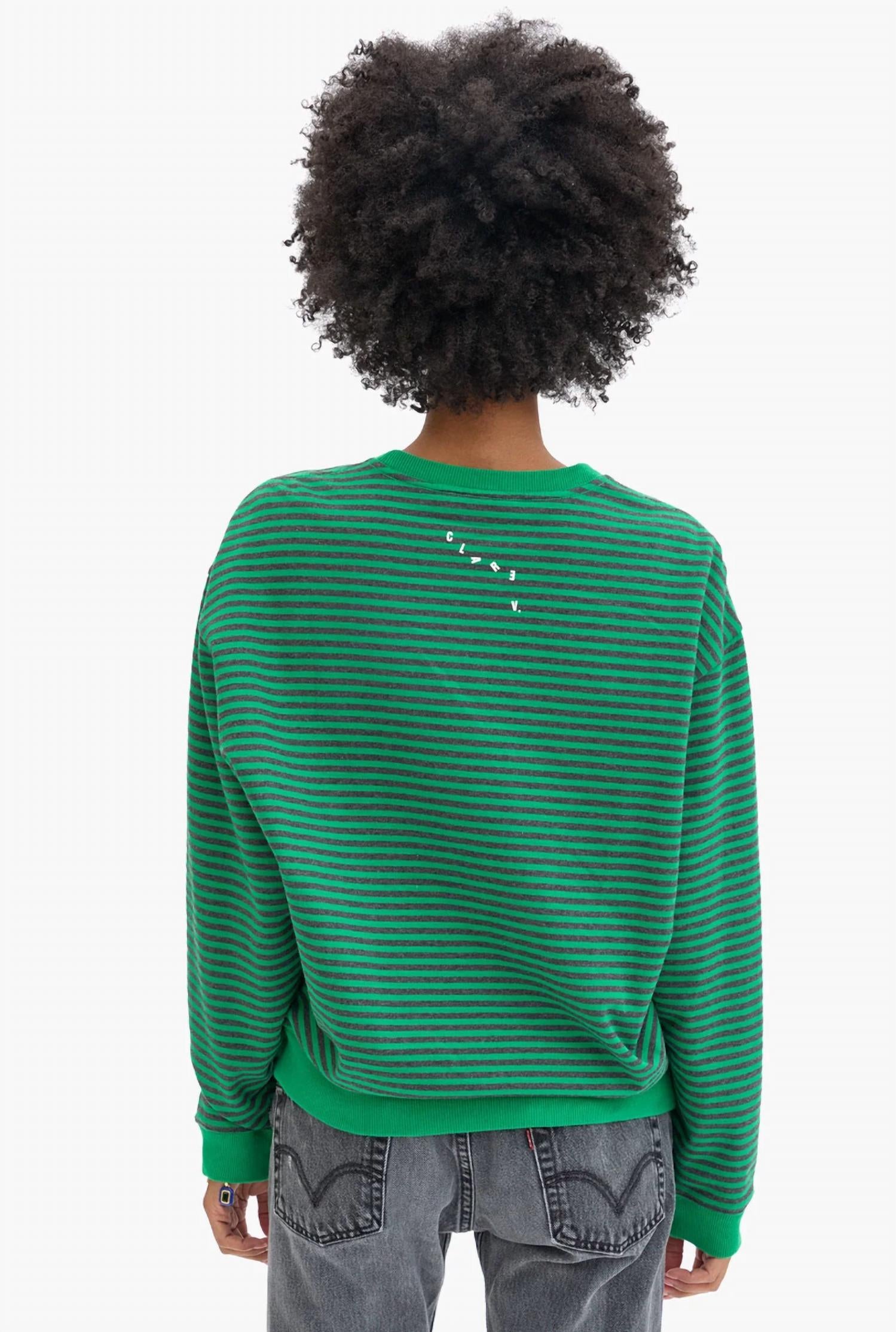 Clare V. - Oversized Striped Sweatshirt