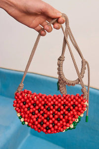 Alemais - Women's Wood Bead Watermelon Mini Bag