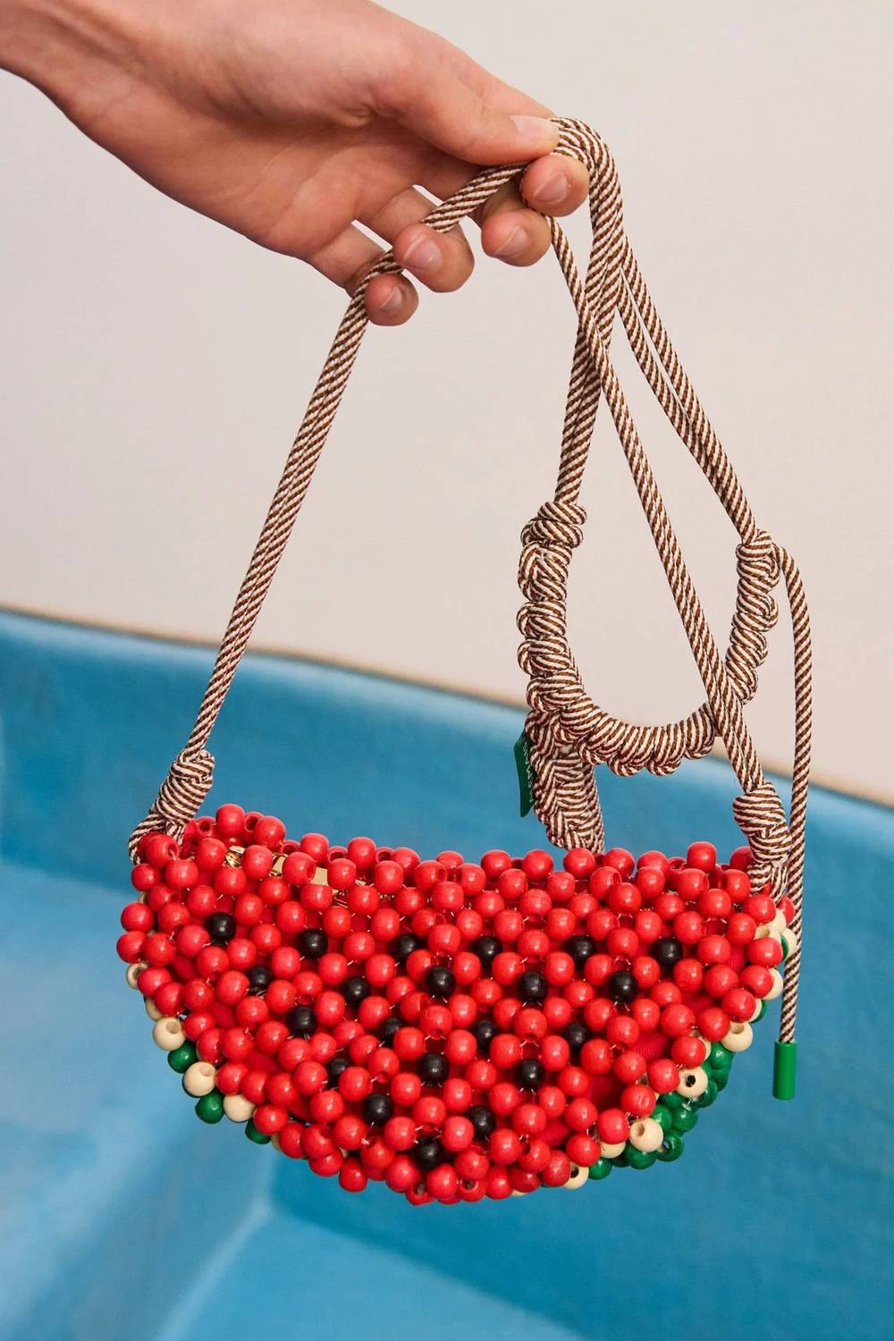 Alemais - Women's Wood Bead Watermelon Mini Bag
