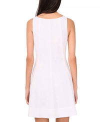 1.STATE Scoop-neck Full-circle Dress in ultra white - women's dress - detail view