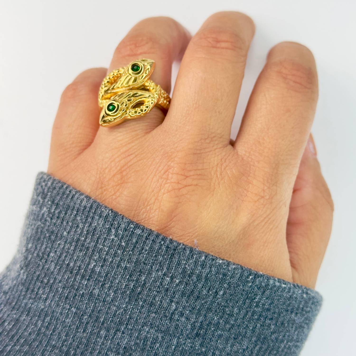 Jagged Halo Jewelry - Women's Twin Snake Ring