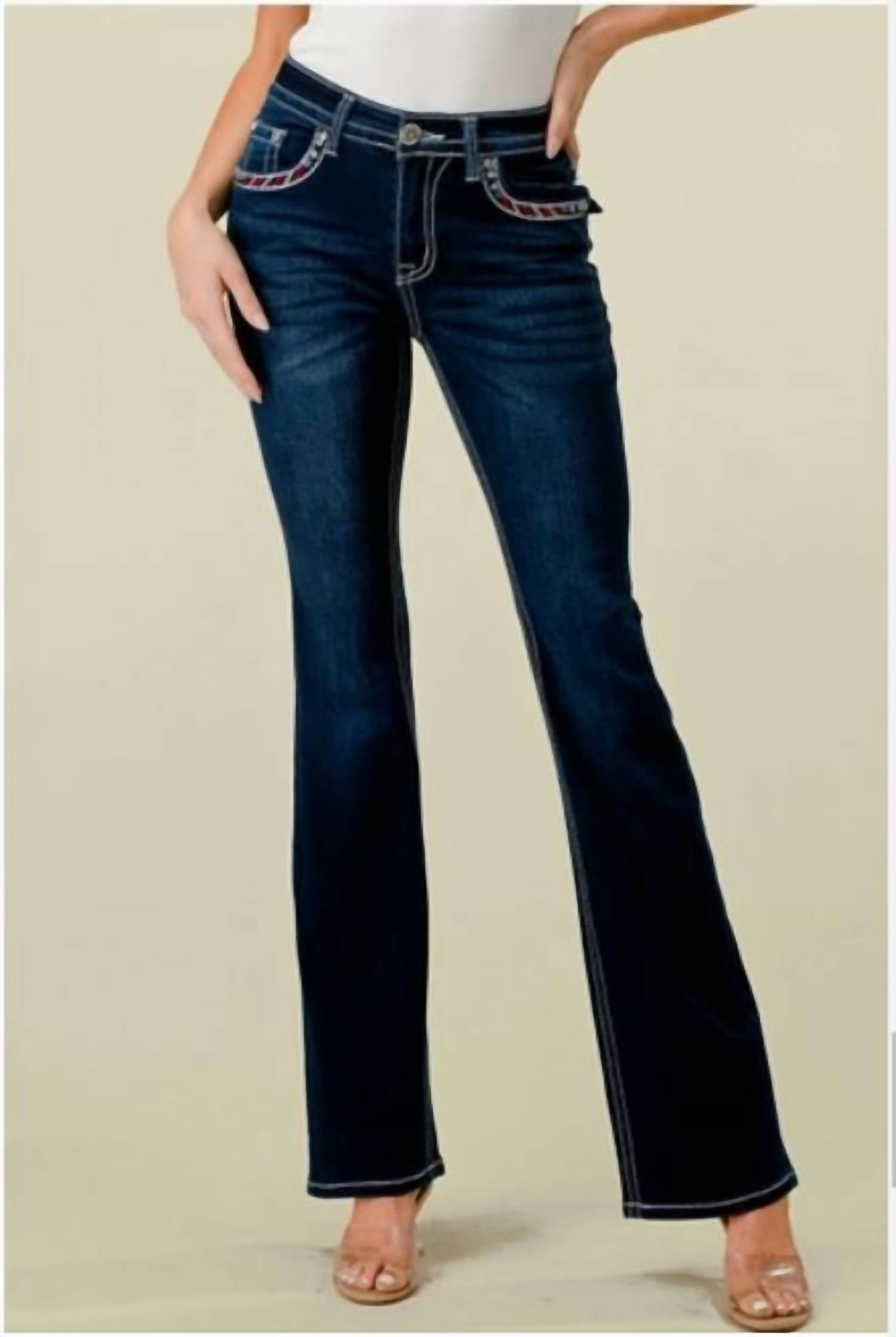 Westfield Eagle - Women's Embellished Pocket Bootcut Jeans
