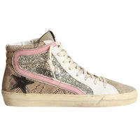 Golden Goose - Women's Slide Mid-Top Snake Glitter Sneaker