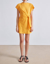 APIECE APART Nina Cinched Waist Mini Dress in creamsicle - women's dress
