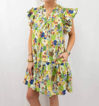Entro - Floral Ruffle Sleeve Dress