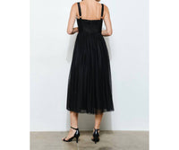 Ina Fashion - Mini Dot Tulle Bustier Midi Dress