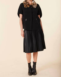 DOLCE CABO Pleated Skirt in black - women's skirt - alternate view
