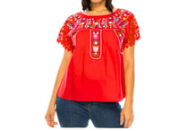 Unik Embroidered Mexican Lace Sleeve Blouse - women's blouse